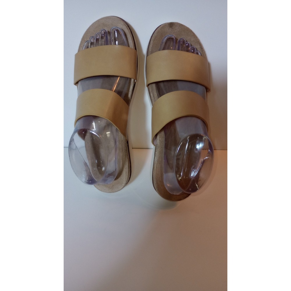 XOXO Womens 8 Dylanne Sandals Slip On Slides Tan Beige Platform XO201494